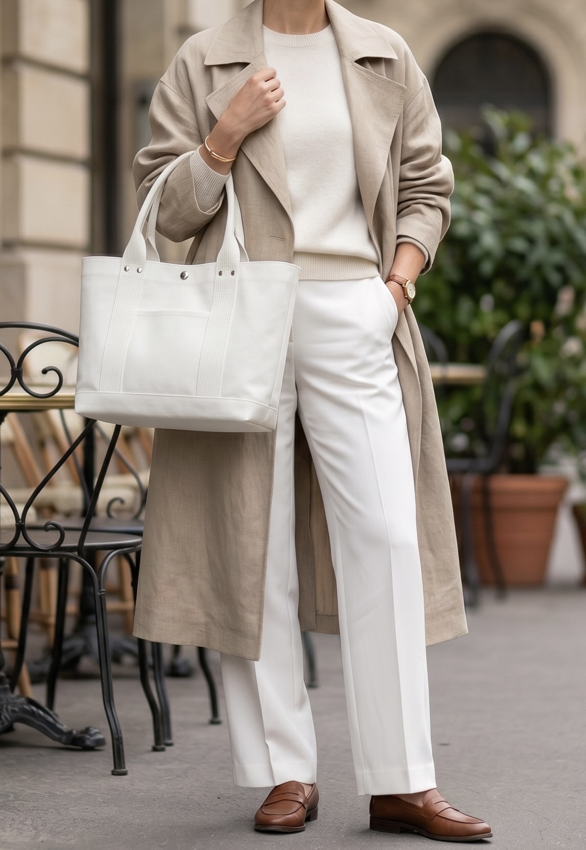 一布 帆布トートバッグ 着画