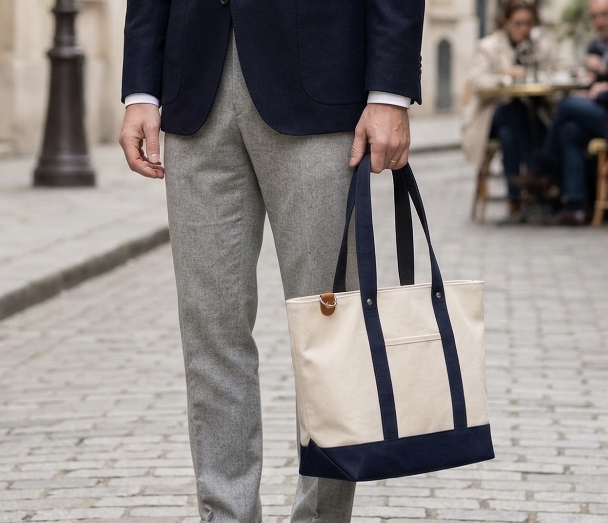 一布 帆布トートバッグ 着画